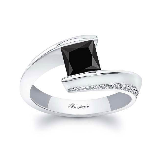  Black And White Diamond Bypass Ring Image 1