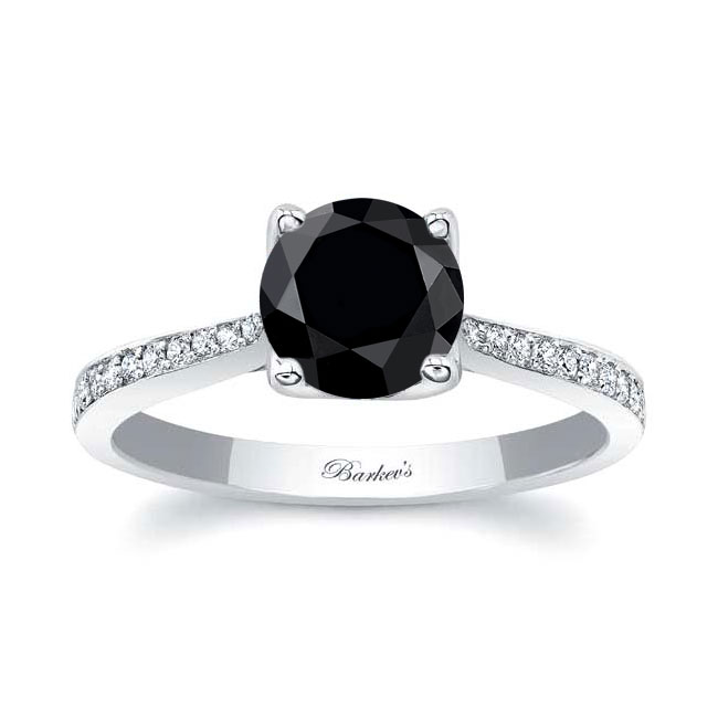  Classic Black And White Diamond Engagement Ring Image 1