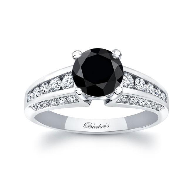  Black And White Diamond Channel Set Ring Image 1