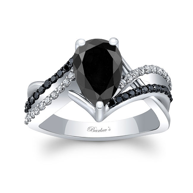  Black Diamond Teardrop Ring Image 1