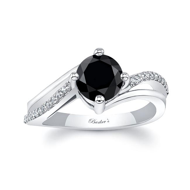 Split Shank Black And White Diamond Ring Image 1