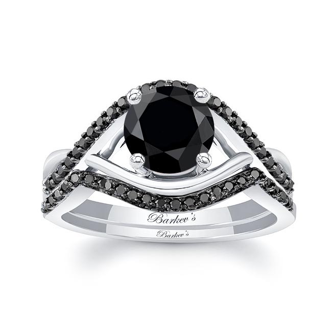Black Diamond Criss Cross Ring Set