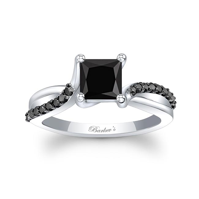  Princess Cut Black Diamond Ring Image 1
