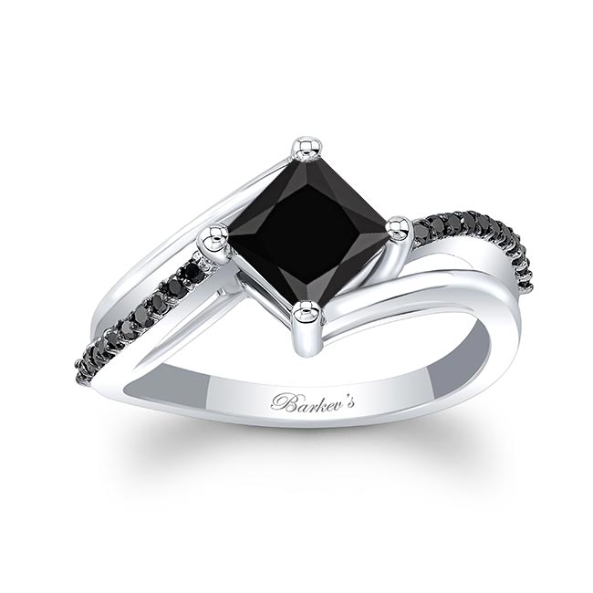 Princess Cut Black Diamond Engagement Ring Image 1