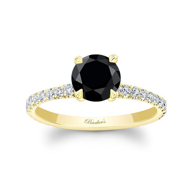 Yellow Gold Black And White Diamond Ring
