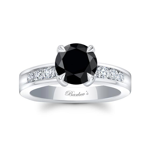 Platinum 1 Carat Black And White Diamond Engagement Ring