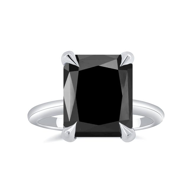 5 Carat Radiant Cut Black Diamond Ring
