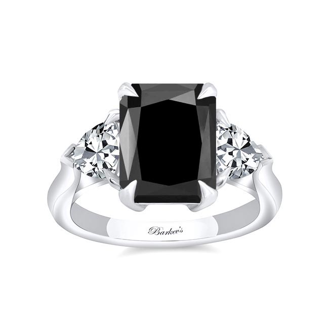 3.5 Carat Radiant Cut Black Diamond Ring