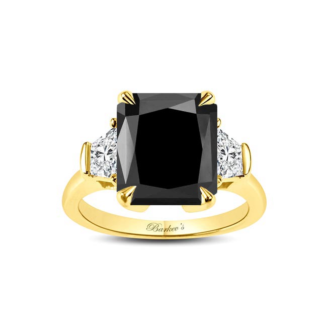 Yellow Gold 5 Carat Black Diamond Ring