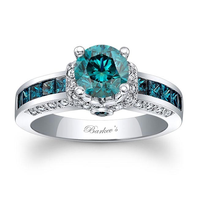  Unique Vintage Blue Diamond Ring Image 1