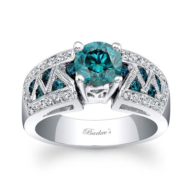  Vintage Blue Diamond Ring Image 1