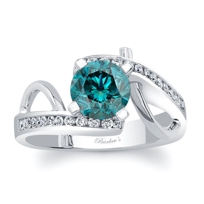  Unique Style Blue Diamond Engagement Ring Image 1
