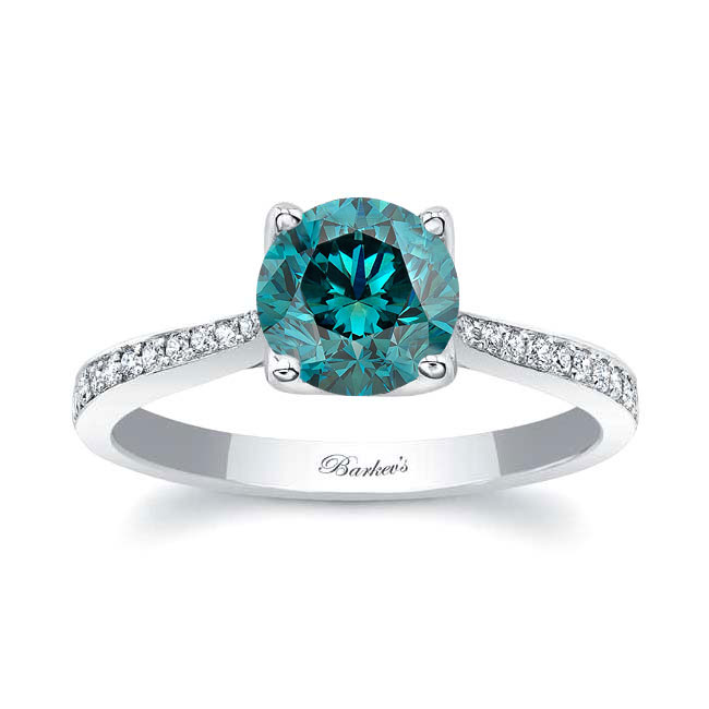  Classic Blue And White Diamond Engagement Ring Image 1