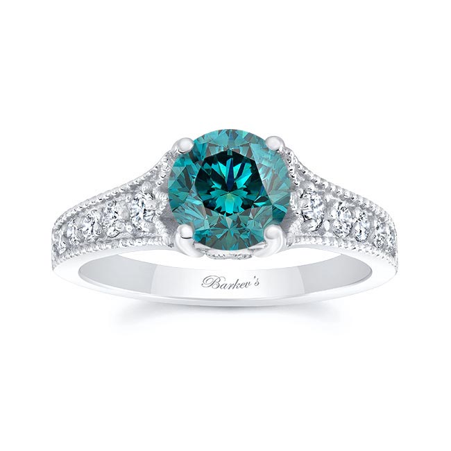 Blue And White Diamond Vintage Ring