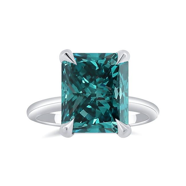 5 Carat Radiant Cut Blue Diamond Ring