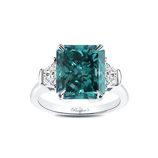 White Gold 5 Carat Blue Diamond Ring