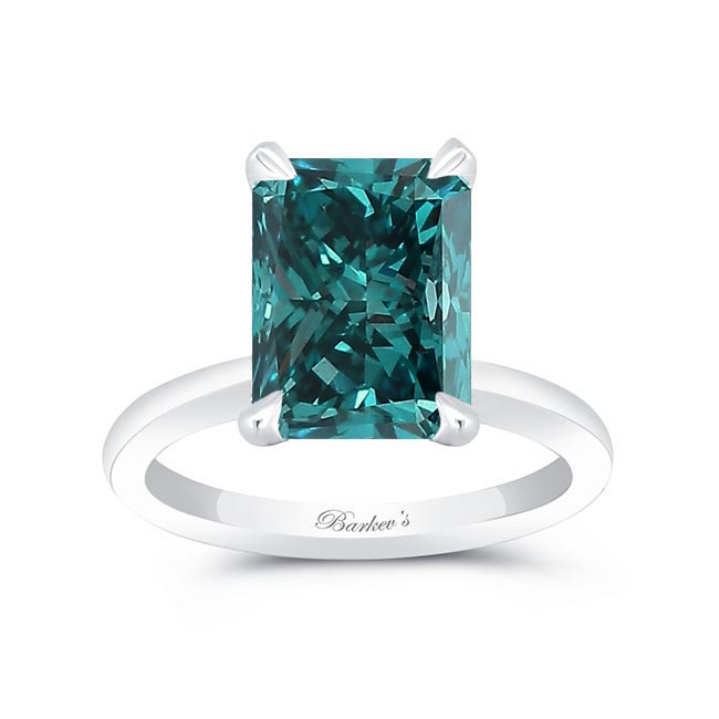 5 Carat Radiant Cut Blue Diamond Solitaire Ring
