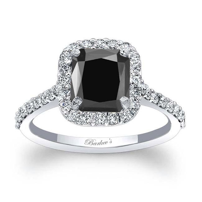  Radiant Cut Black Diamond Ring Image 1