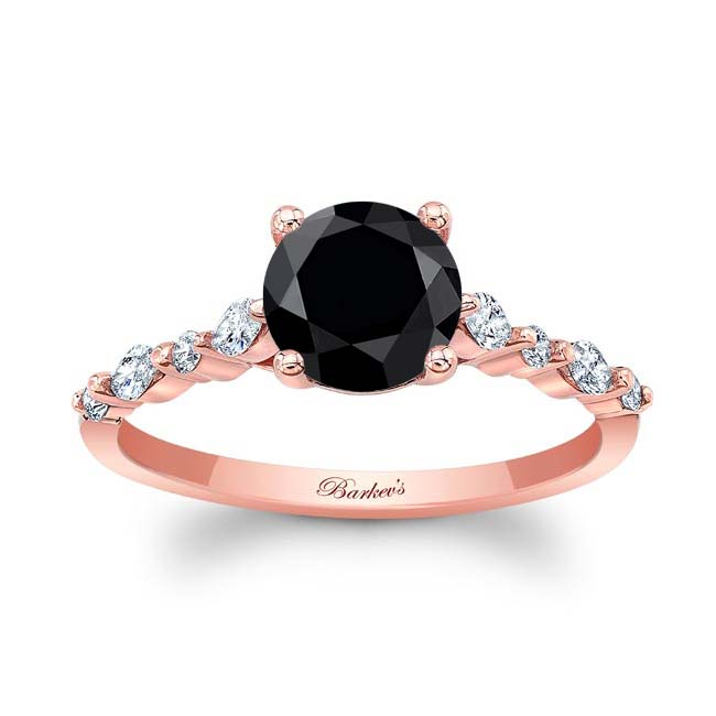 Rose Gold Vintage Style Black And White Diamond Ring