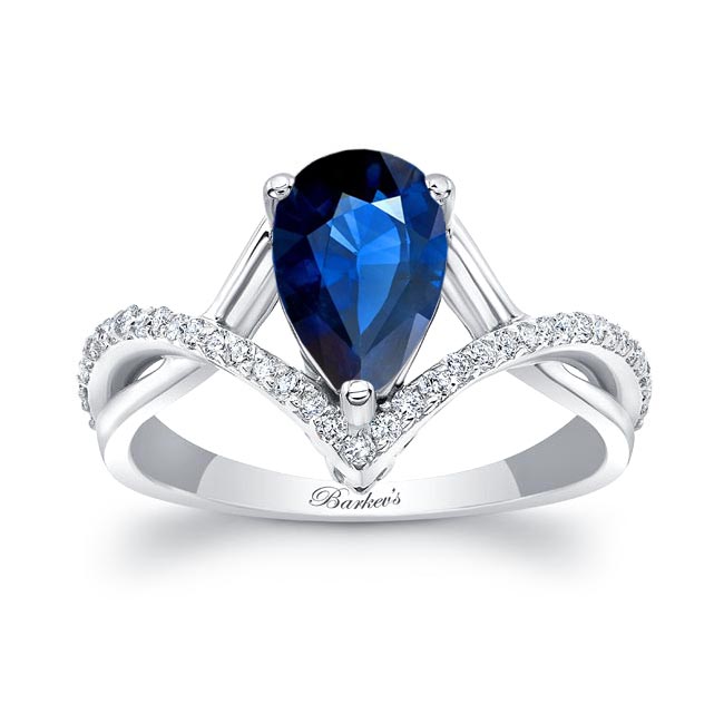  Unique Pear Shaped Sapphire Ring Image 1