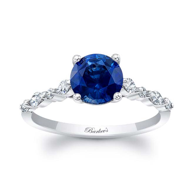  White Gold Marquise Sapphire Ring Image 1
