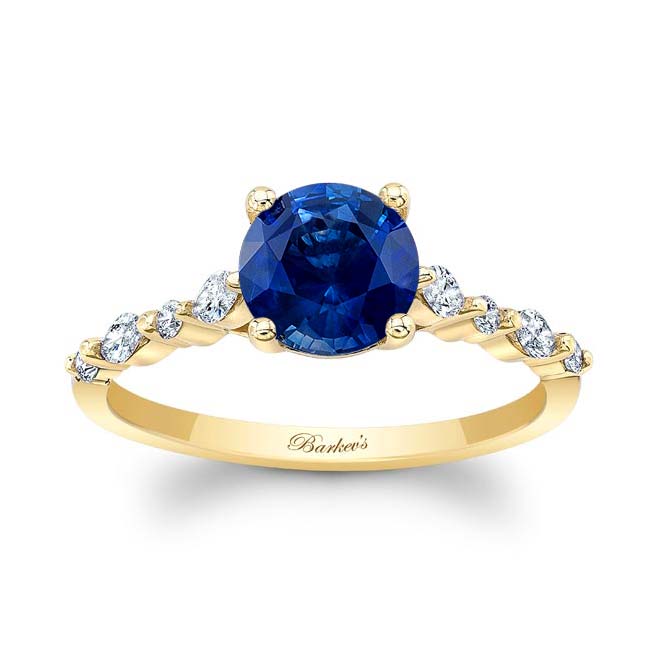  Yellow Gold Marquise Sapphire Ring Image 1