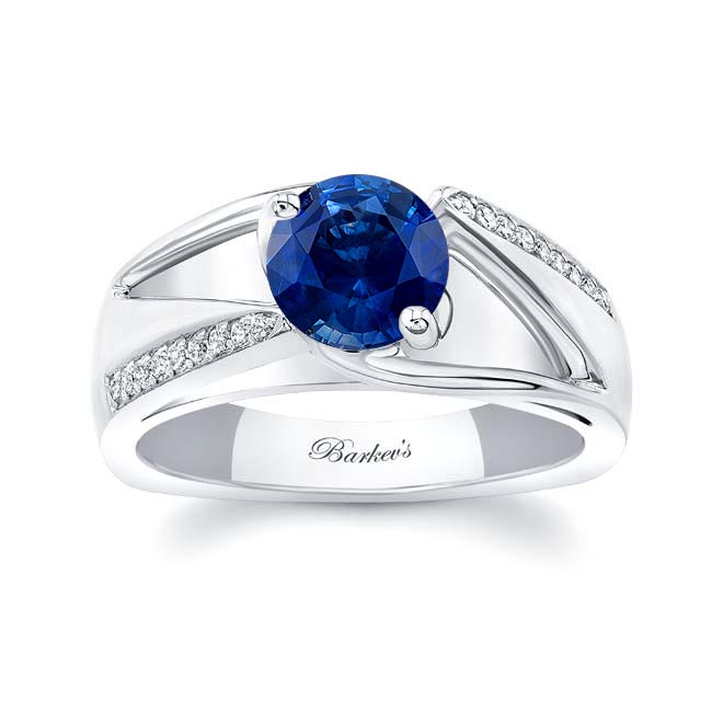  Pave Blue Sapphire And Diamond Ring Image 1
