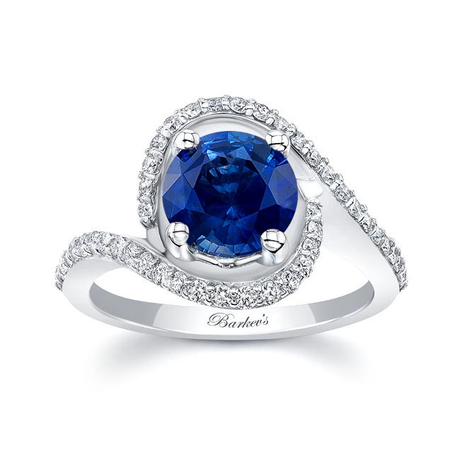  Floating Halo Sapphire Engagement Ring Image 1