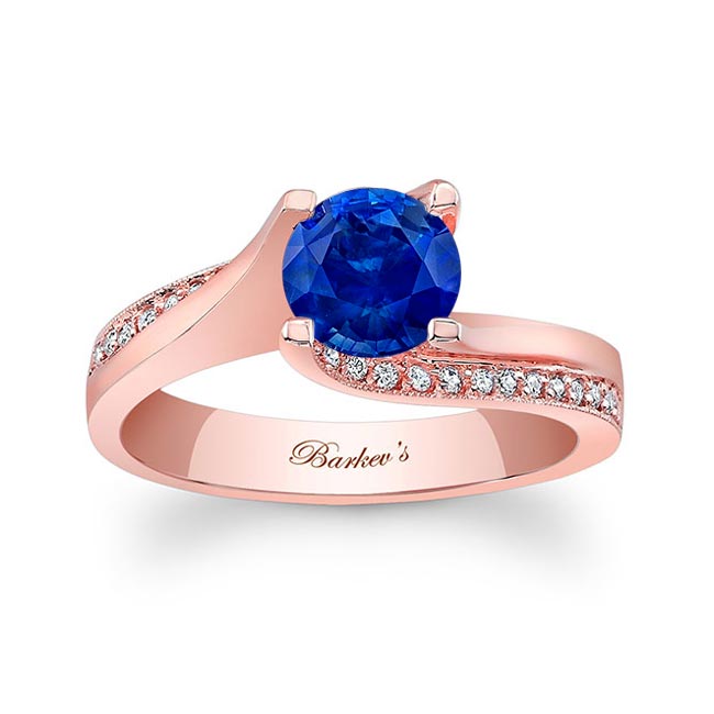 Rose Gold Round Cut Sapphire Ring