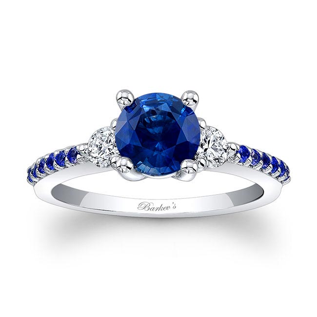  3 Stone Sapphire Engagement Ring Image 1