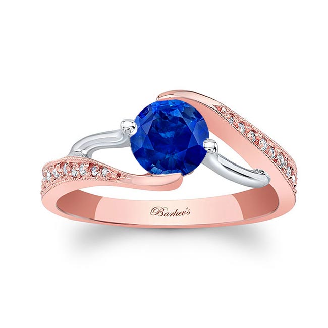 Rose Gold Bypass Sapphire Ring