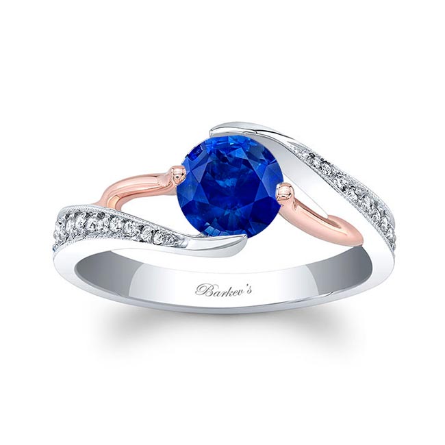 White Rose Gold Bypass Sapphire Ring