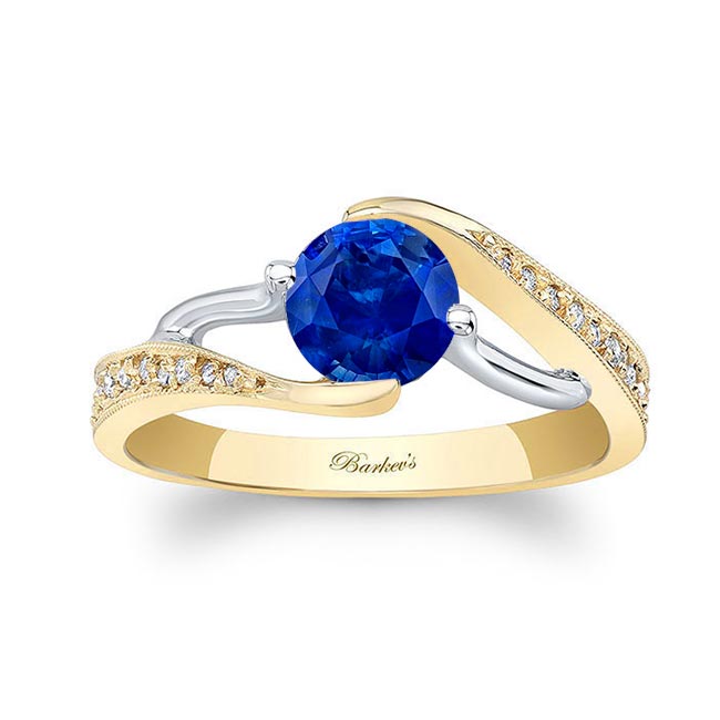 Yellow Gold Bypass Sapphire Ring