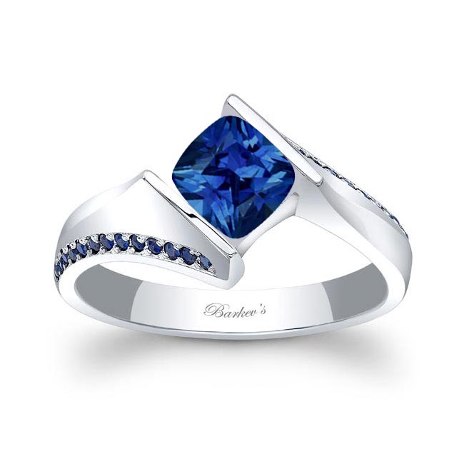  Cushion Sapphire Engagement Ring Image 1