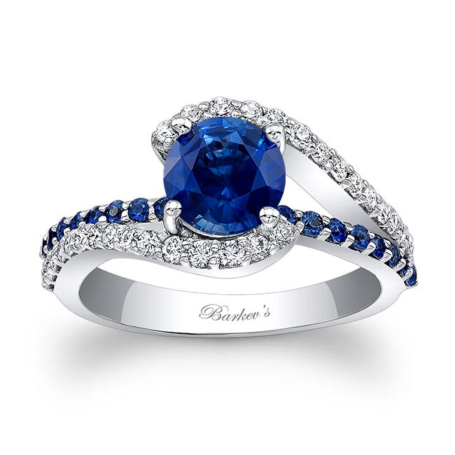  White Gold 1 Carat Sapphire Ring Image 1