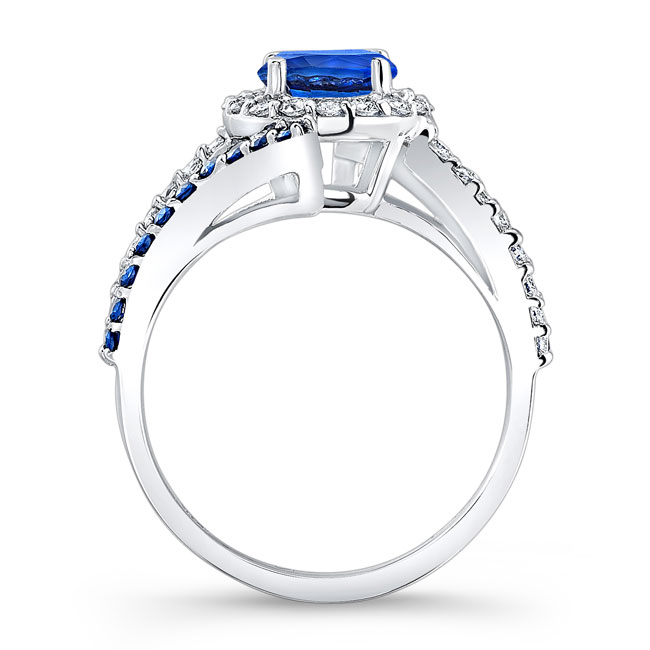  Contemporary Blue Sapphire Engagement Ring Image 2