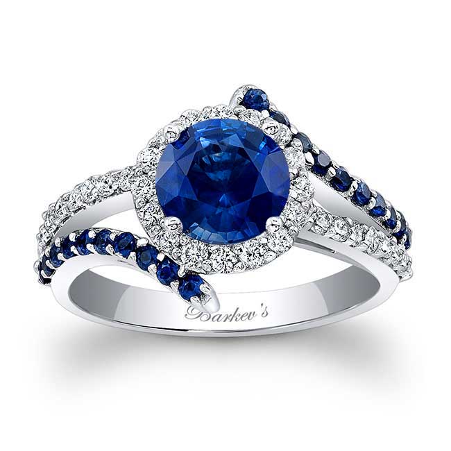  Contemporary Blue Sapphire Engagement Ring Image 4