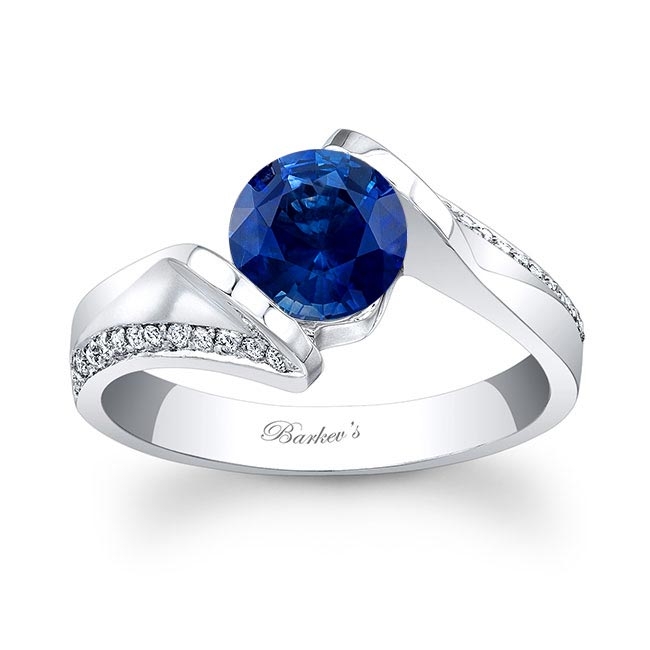 Platinum Channel Sapphire Ring Image 1