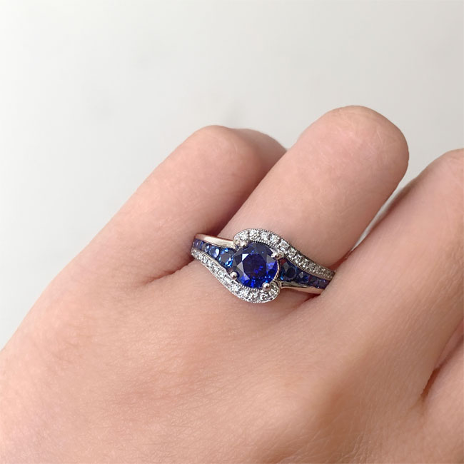 Platinum Unique Sapphire Engagement Ring Image 2