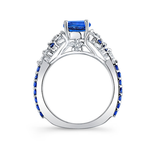 Platinum Vintage Marquise Sapphire Engagement Ring Image 2