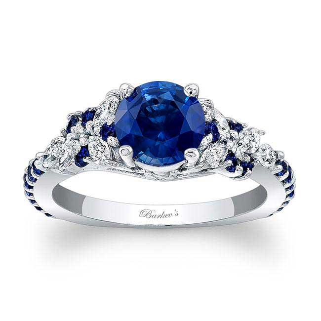 Platinum Vintage Marquise Sapphire Engagement Ring Image 1