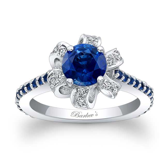  Ribbon blue Sapphire Ring Image 4