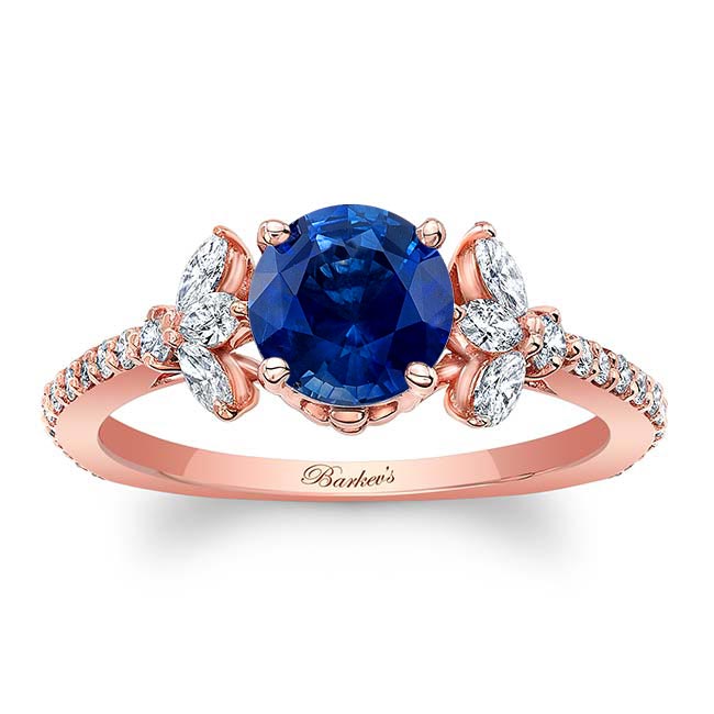 Sapphire Leaf Engagement Ring