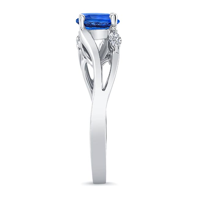  V Shaped Sapphire And Diamond Ring Image 7