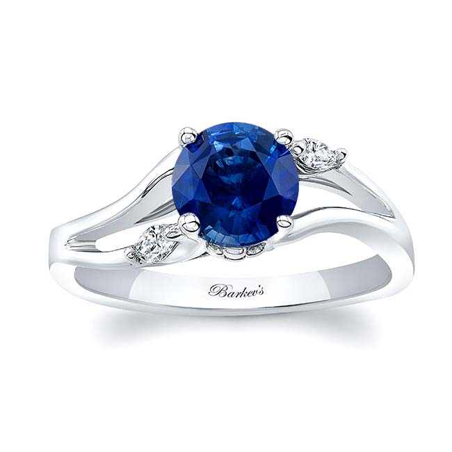 V Shaped Sapphire And Diamond Ring