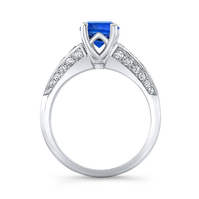 Platinum Blue Sapphire Channel Set Ring Image 2
