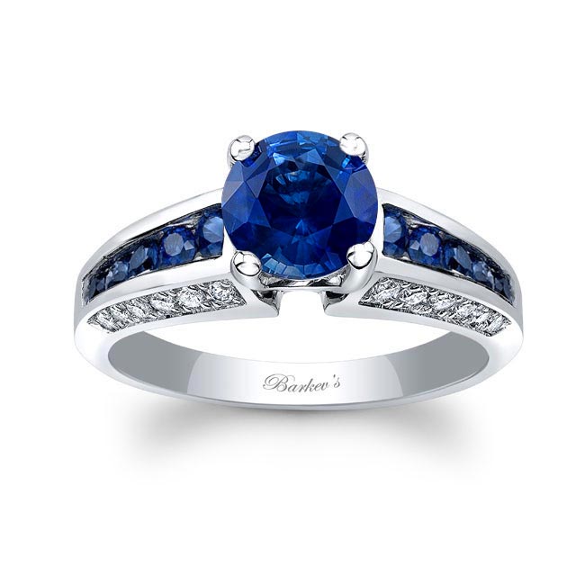 Platinum Blue Sapphire Channel Set Ring