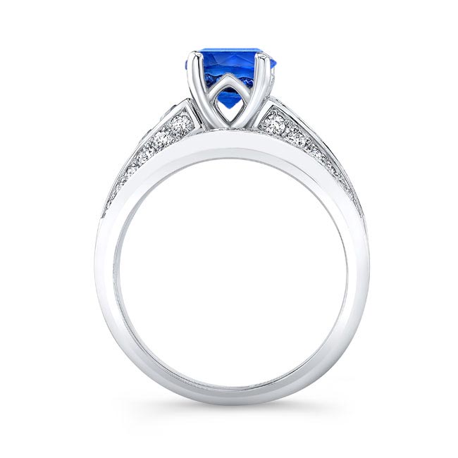 White Gold Blue Sapphire Channel Set Wedding Ring Set Image 2