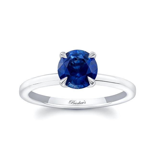 Blue Sapphire And Diamond Micro Pave Hidden Halo Ring