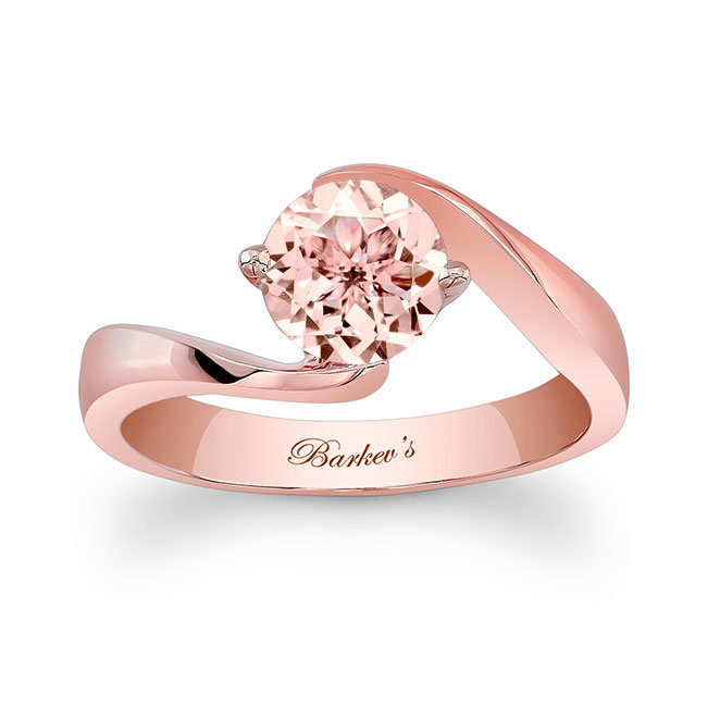 Rose Gold Contemporary Morganite Solitaire Ring